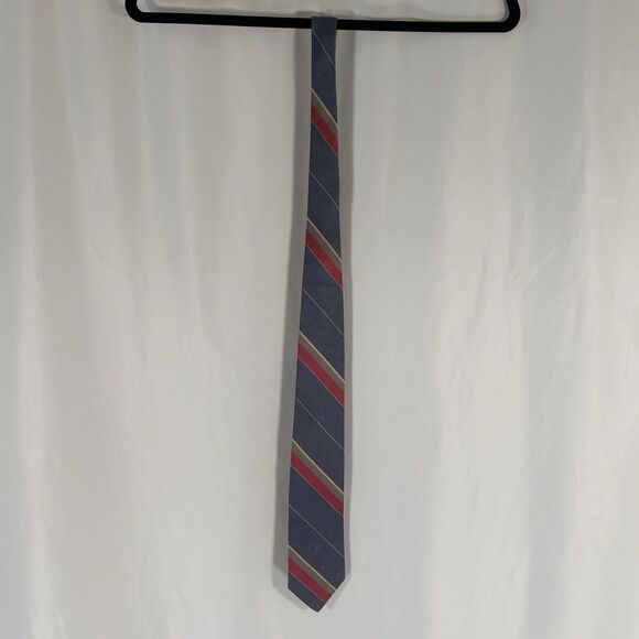 Polo Ralph Lauren Tie Men's 57" Blue Red Striped 100% Silk 3" Wide - Picture 2 of 7